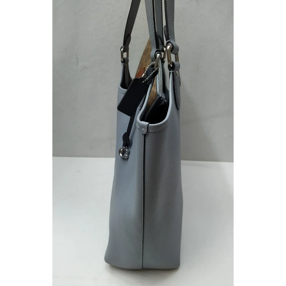 Coach Day Tote Blue Leather Double Handles Shoulder Bag